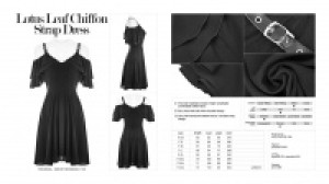  Lotus Leaf Chiffon Strap Dress Punk Rave OPQ-301LQF/BK -  