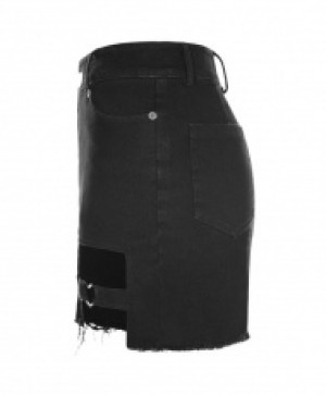  Dark Heart Shape Stretch Denim Skirt -  2