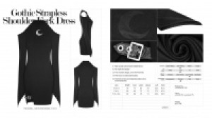  Gothic Strapless Shoulder Fork Dress Punk Rave OPQ-304LQF/BK -  