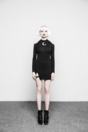  Gothic Strapless Shoulder Fork Dress Punk Rave OPQ-304LQF/BK -  