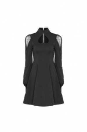  High Collar Inverted Peach Heart Mosaic Dress Punk Rave OPQ-305LQF/BK -  