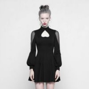  High Collar Inverted Peach Heart Mosaic Dress Punk Rave OPQ-305LQF/BK -  