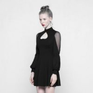  High Collar Inverted Peach Heart Mosaic Dress Punk Rave OPQ-305LQF/BK -  