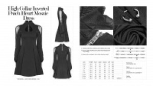  High Collar Inverted Peach Heart Mosaic Dress Punk Rave OPQ-305LQF/BK -  