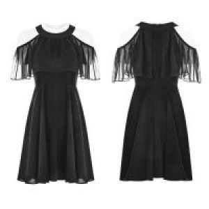  Chiffon Silk Dress Punk Rave OPQ-307LQF/BK -  