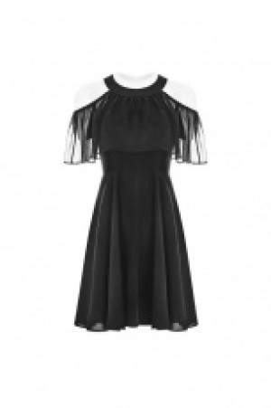  Chiffon Silk Dress Punk Rave OPQ-307LQF/BK -  