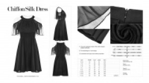  Chiffon Silk Dress Punk Rave OPQ-307LQF/BK -  