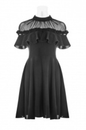  Lotus Leaf Side Stitching Dress Punk Rave OPQ-308LQF/BK -  