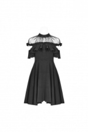  Lotus Leaf Side Stitching Dress Punk Rave OPQ-308LQF/BK -  