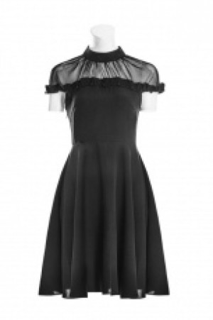  Lotus Leaf Side Stitching Dress Punk Rave OPQ-308LQF/BK -  