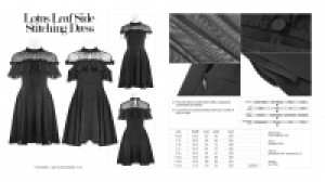  Lotus Leaf Side Stitching Dress Punk Rave OPQ-308LQF/BK -  