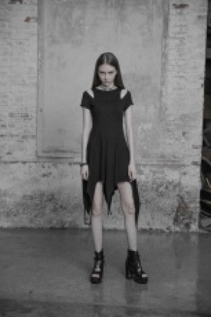 Irregular Hem Dress Punk Rave OPQ-316LQF/BK -  