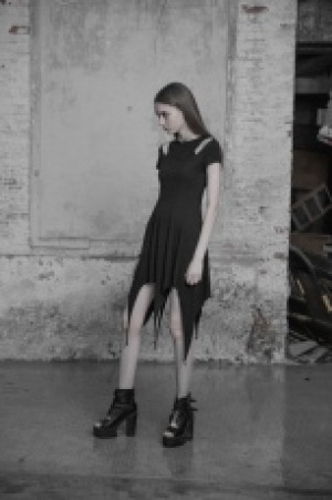  Irregular Hem Dress Punk Rave OPQ-316LQF/BK -  