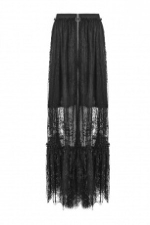  Gothic Zipper Lace Half Skirt Punk Rave OPQ-321BQF/BK -  