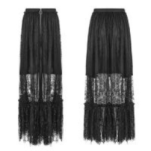  Gothic Zipper Lace Half Skirt Punk Rave OPQ-321BQF/BK -  