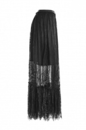  Gothic Zipper Lace Half Skirt Punk Rave OPQ-321BQF/BK -  