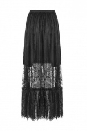  Gothic Zipper Lace Half Skirt Punk Rave OPQ-321BQF/BK -  