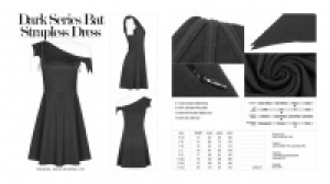  Dark Series Bat Strapless Dress Punk Rave OPQ-334LQF/BK -  