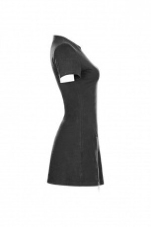  Dark Minimalist Slim Short Sleeve Age-cut Dresses Punk Rave OPQ-337LQF/BK -  