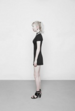  Dark Minimalist Slim Short Sleeve Age-cut Dresses Punk Rave OPQ-337LQF/BK -  