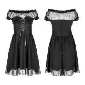  Off Shoulder Lolita Bandage Dress Punk Rave OPQ-338LQF/BK -  