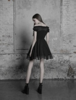  Off Shoulder Lolita Bandage Dress Punk Rave OPQ-338LQF/BK -  