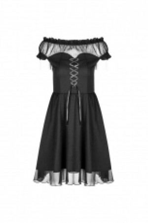  Off Shoulder Lolita Bandage Dress Punk Rave OPQ-338LQF/BK -  
