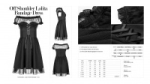  Off Shoulder Lolita Bandage Dress Punk Rave OPQ-338LQF/BK -  