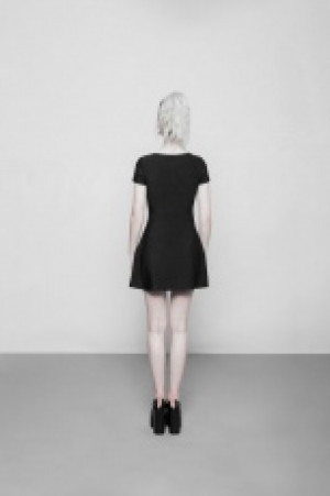  Hollow A Pendulum Knitted Dress Punk Rave OPQ-340LQF/BK -  