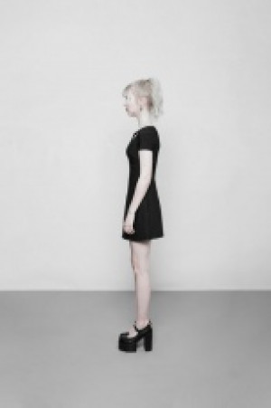  Hollow A Pendulum Knitted Dress Punk Rave OPQ-340LQF/BK -  