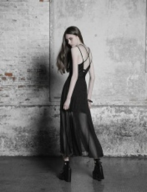  Goth Strap Lace Chiffon Dress -  5