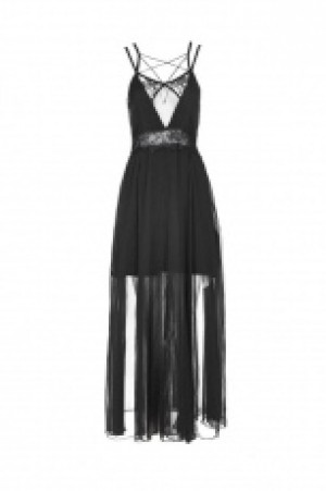  Goth Strap Lace Chiffon Dress -  3