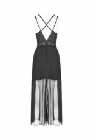  Goth Strap Lace Chiffon Dress -  2