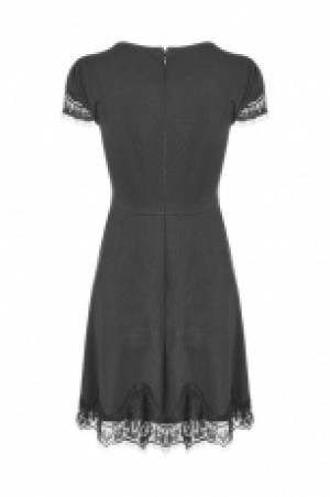  Goth Lace Stitching V-collar Dress -  2