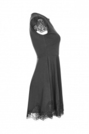  Goth Lace Stitching V-collar Dress -  3