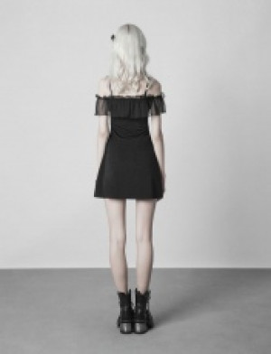  Imitation Silk Wrinkle Stitching A Pendulum Strap Dress -  4