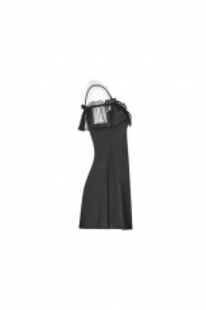  Imitation Silk Wrinkle Stitching A Pendulum Strap Dress -  3