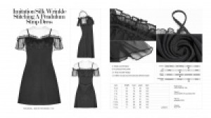  Imitation Silk Wrinkle Stitching A Pendulum Strap Dress -  8