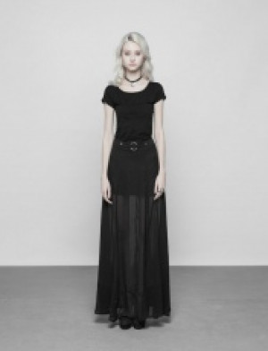  Punk Chiffon Slit Skirt -  4