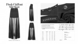  Punk Chiffon Slit Skirt -  8