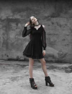  Strapless Corn Bandage V-collar Dress Punk Rave OPQ-365LQF/BK -  