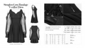  Strapless Corn Bandage V-collar Dress Punk Rave OPQ-365LQF/BK -  