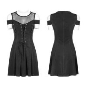  Knitted Mesh Strapless Dress Punk Rave OPQ-367LQF/BK -  