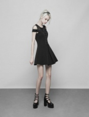  Knitted Mesh Strapless Dress Punk Rave OPQ-367LQF/BK -  