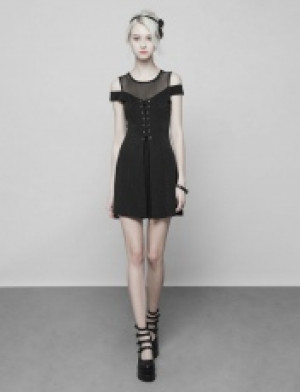 Knitted Mesh Strapless Dress Punk Rave OPQ-367LQF/BK -  
