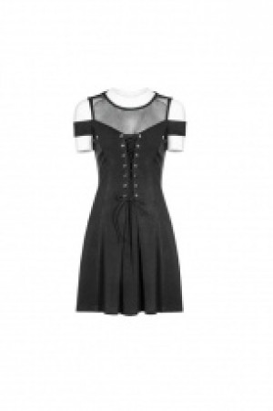 Knitted Mesh Strapless Dress Punk Rave OPQ-367LQF/BK -  