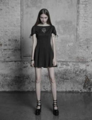  Palace Vintage Gothic Dress Embroidered Short Sleeve Dress -  4