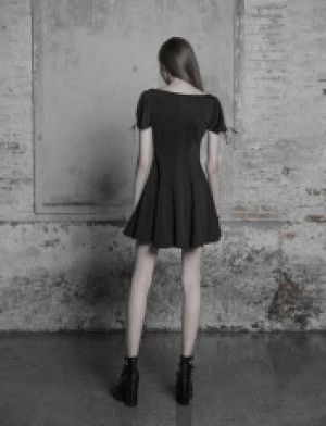  Palace Vintage Gothic Dress Embroidered Short Sleeve Dress -  5