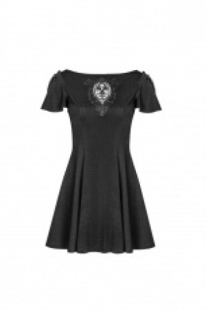  Palace Vintage Gothic Dress Embroidered Short Sleeve Dress -  1