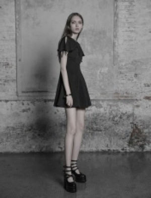  Palace Vintage Gothic Dress Embroidered Short Sleeve Dress -  6